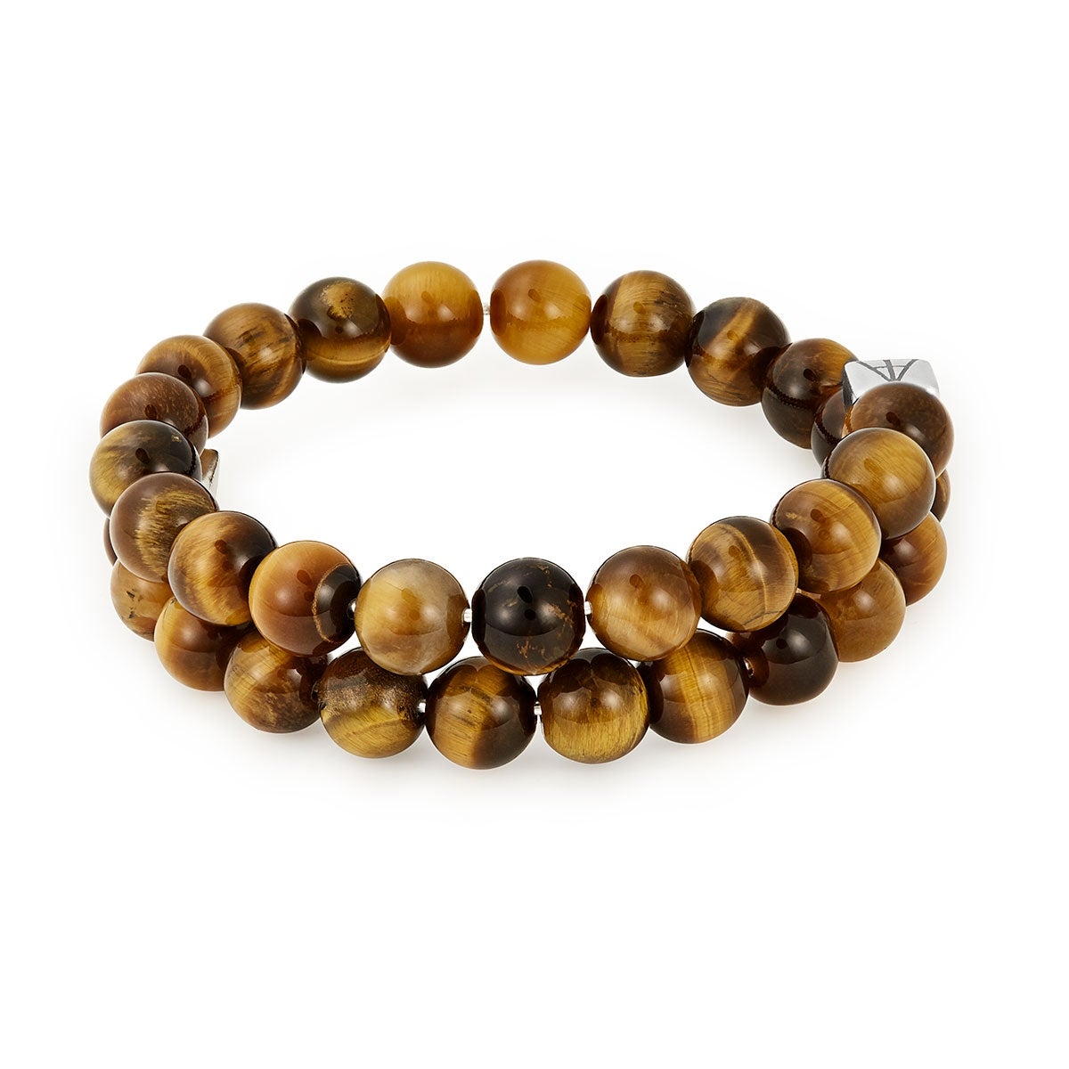 Tiger's Eye Gemstone Beaded Wrap Bracelet, Men's