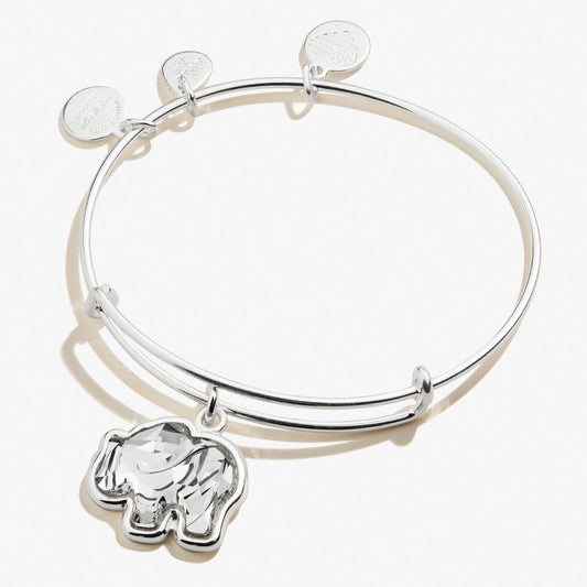 Crystal Elephant Charm Bangle