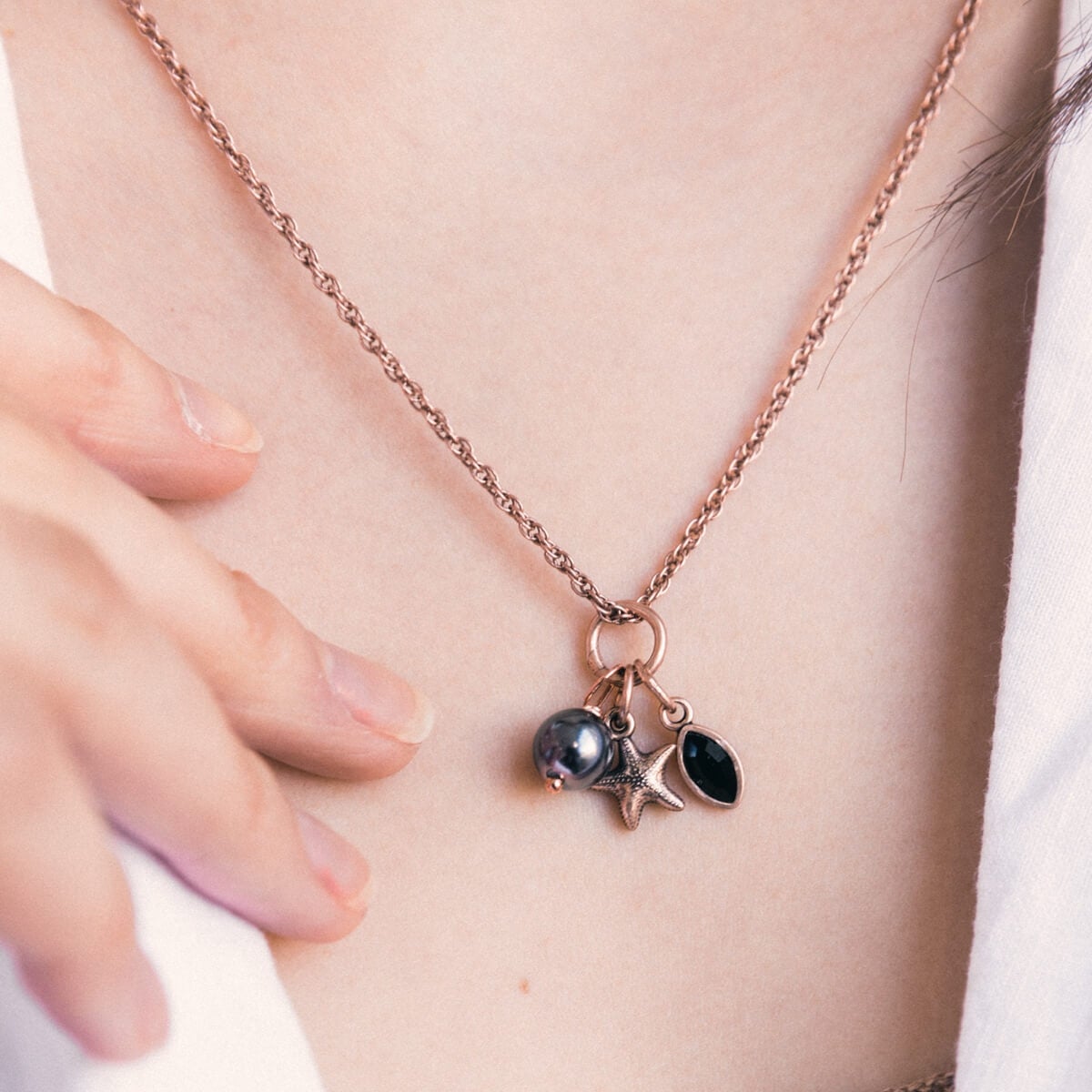 Starfish Trio Charm Necklace