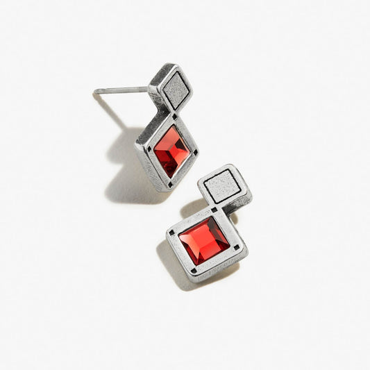 Scarlet Crystal Stud Earrings