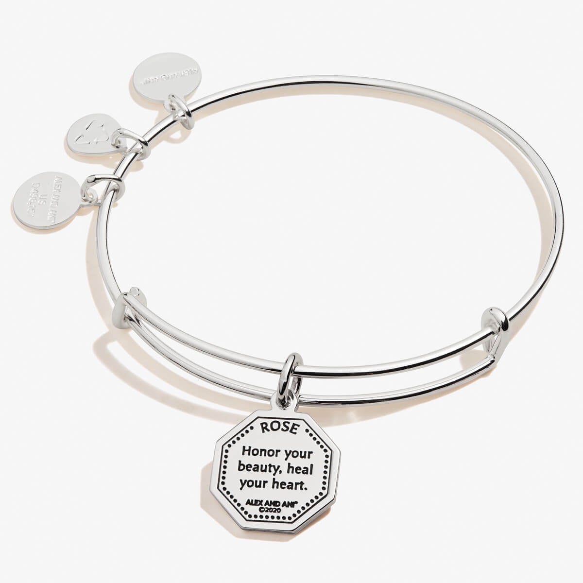 June Rose Flower Charm Bangle