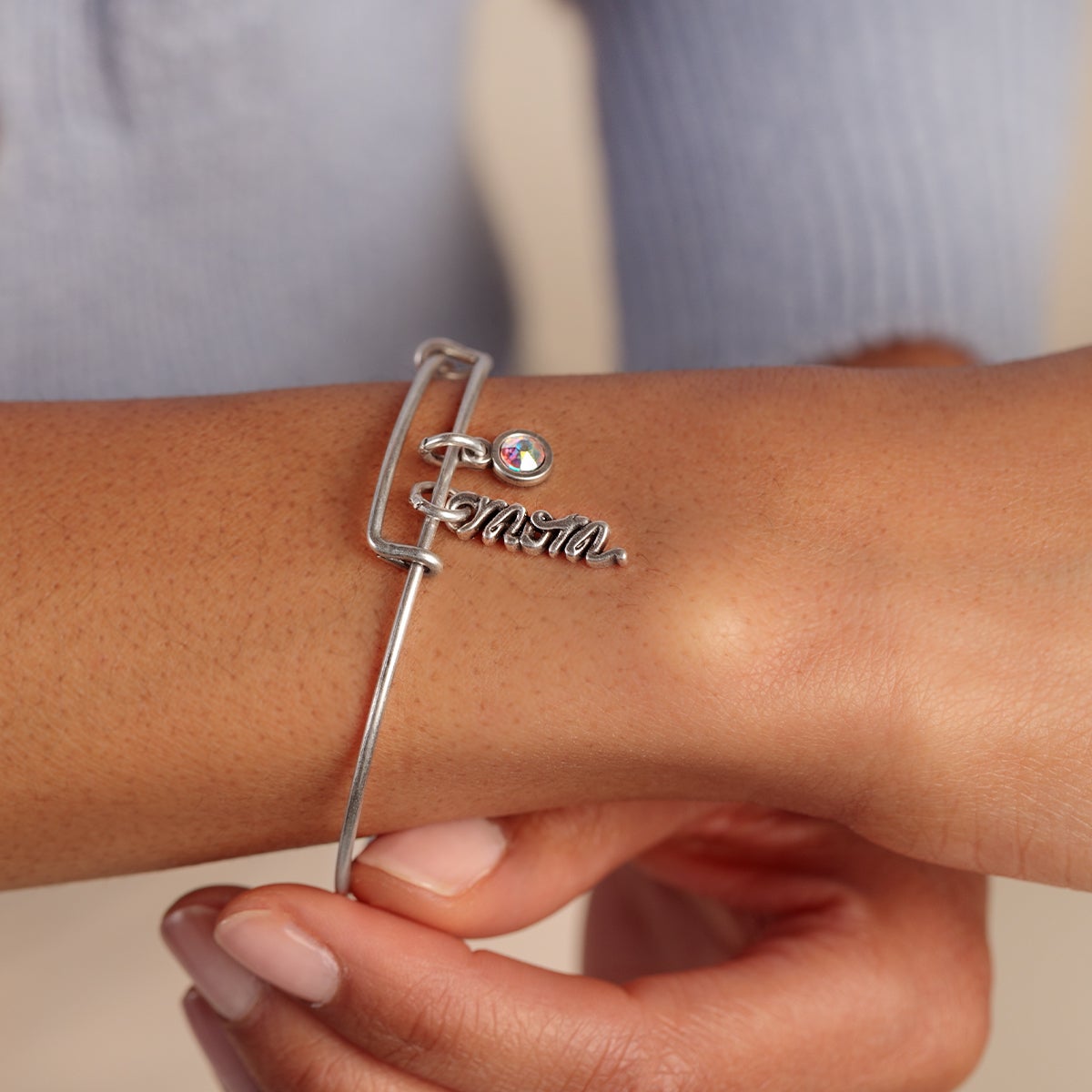 'Mom' Duo Charm Bangle