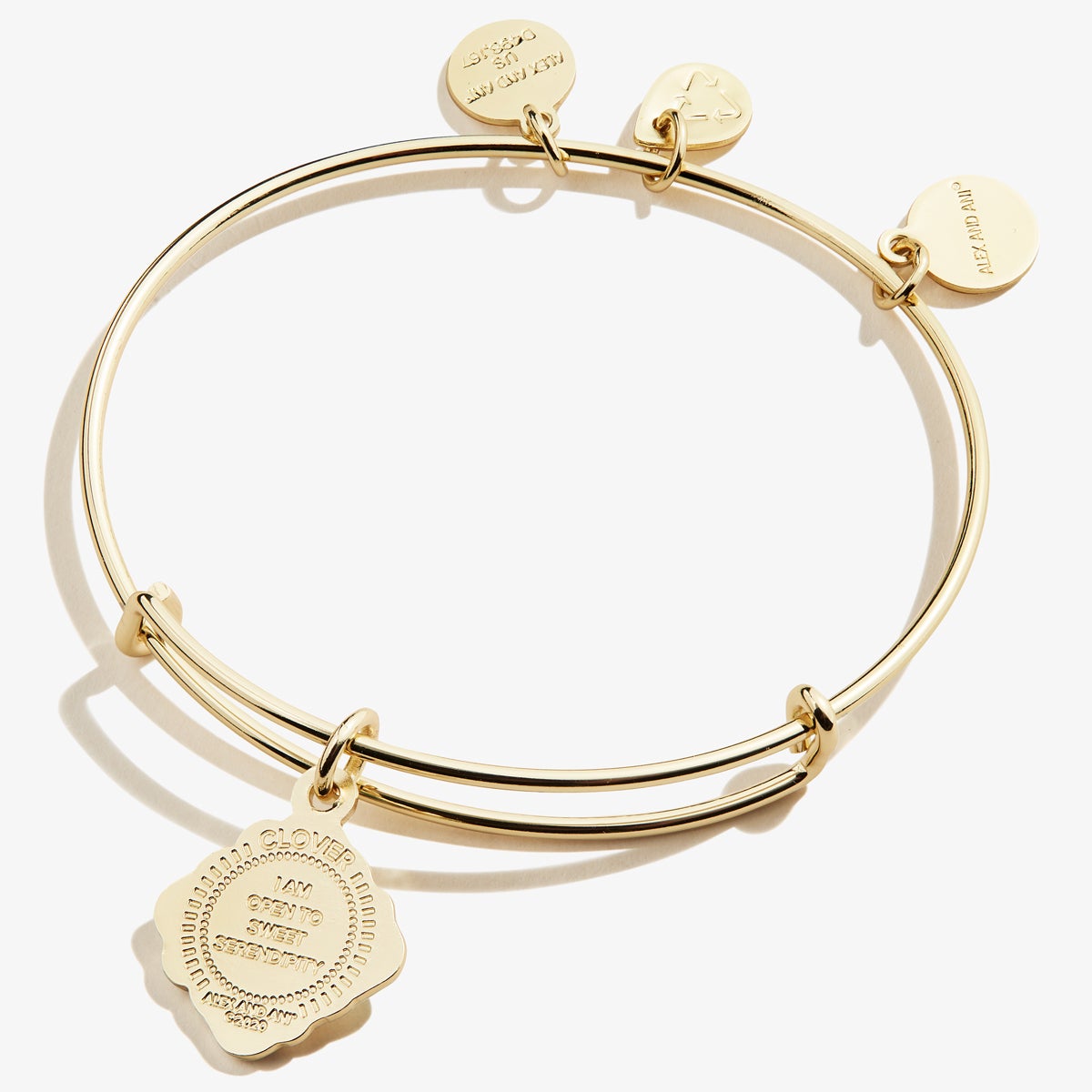 Four Leaf Clover Charm Bangle
