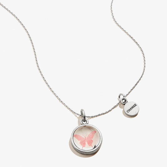 Butterfly Mantra Duo Charm Necklace