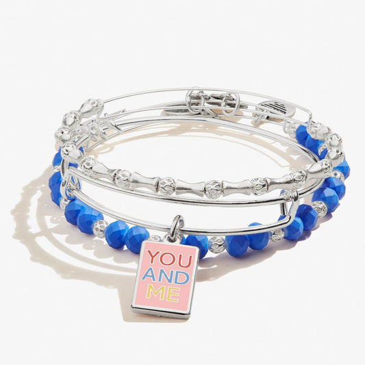'You & Me' Charm Bangles, Set of 3