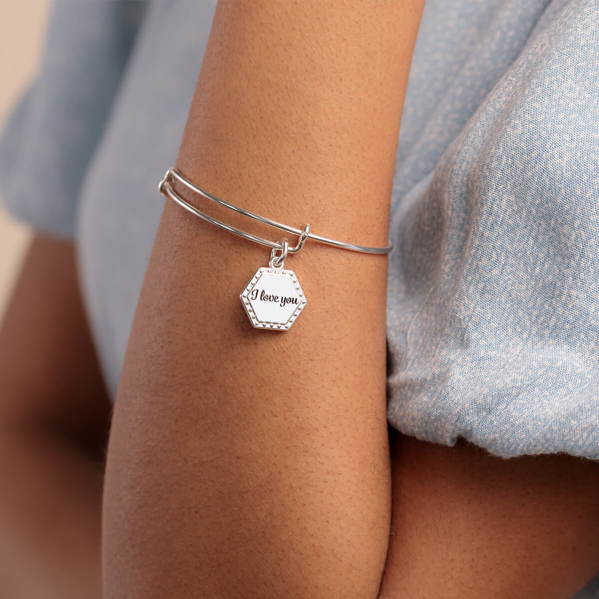 'I Love You Charm' Bangle