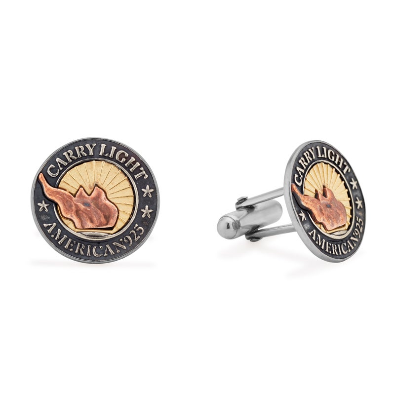 Liberty Copperâ„?Cuff Links, 14kt Gold Center