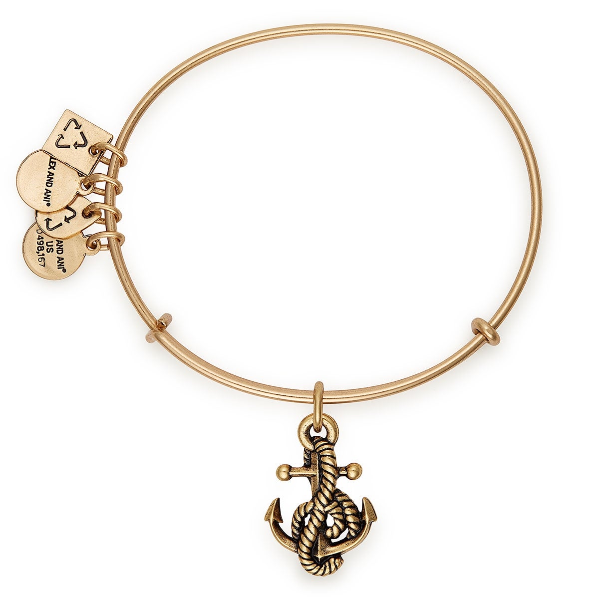 Anchor Wrapped Music Note Charm Bangle