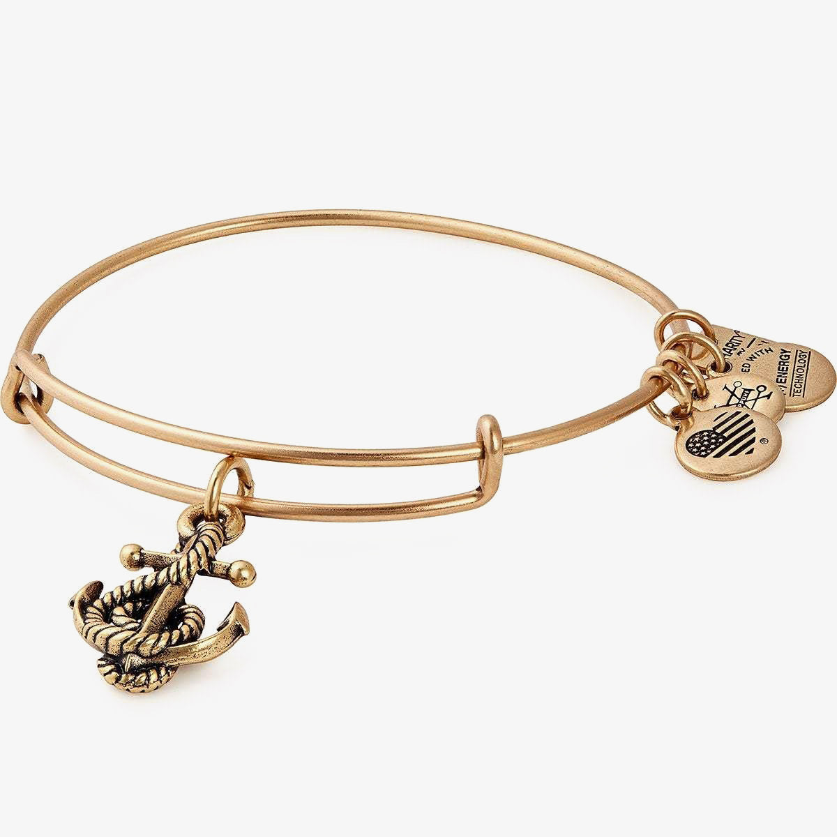 Anchor Wrapped Music Note Charm Bangle