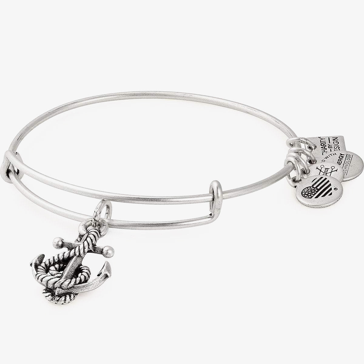 Anchor Wrapped Music Note Charm Bangle