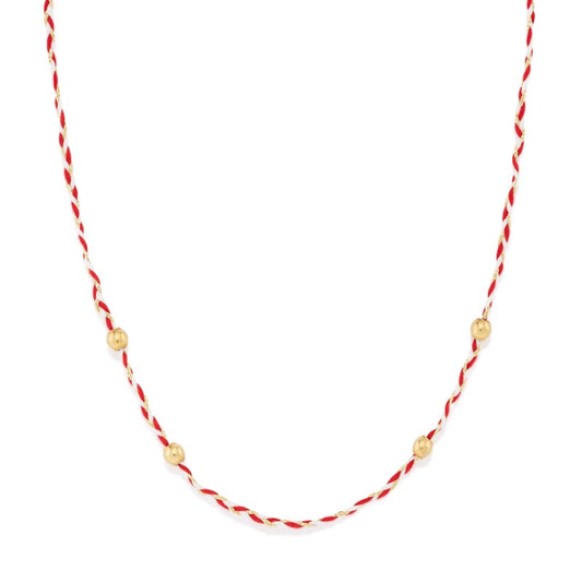 Red + White Precious Threads Necklace