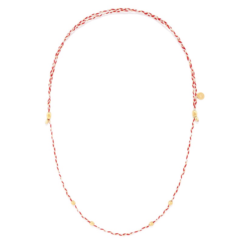 Red + White Precious Threads Necklace