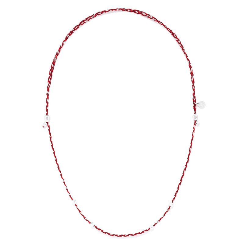 Red + Grey Precious Threads Necklace