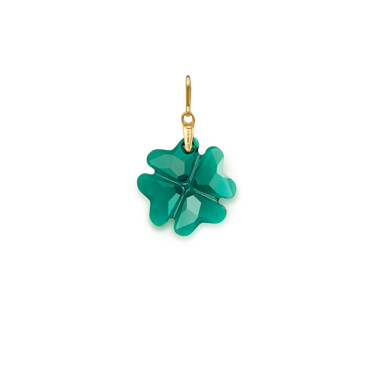 Emerald Four Leaf Clover Charm