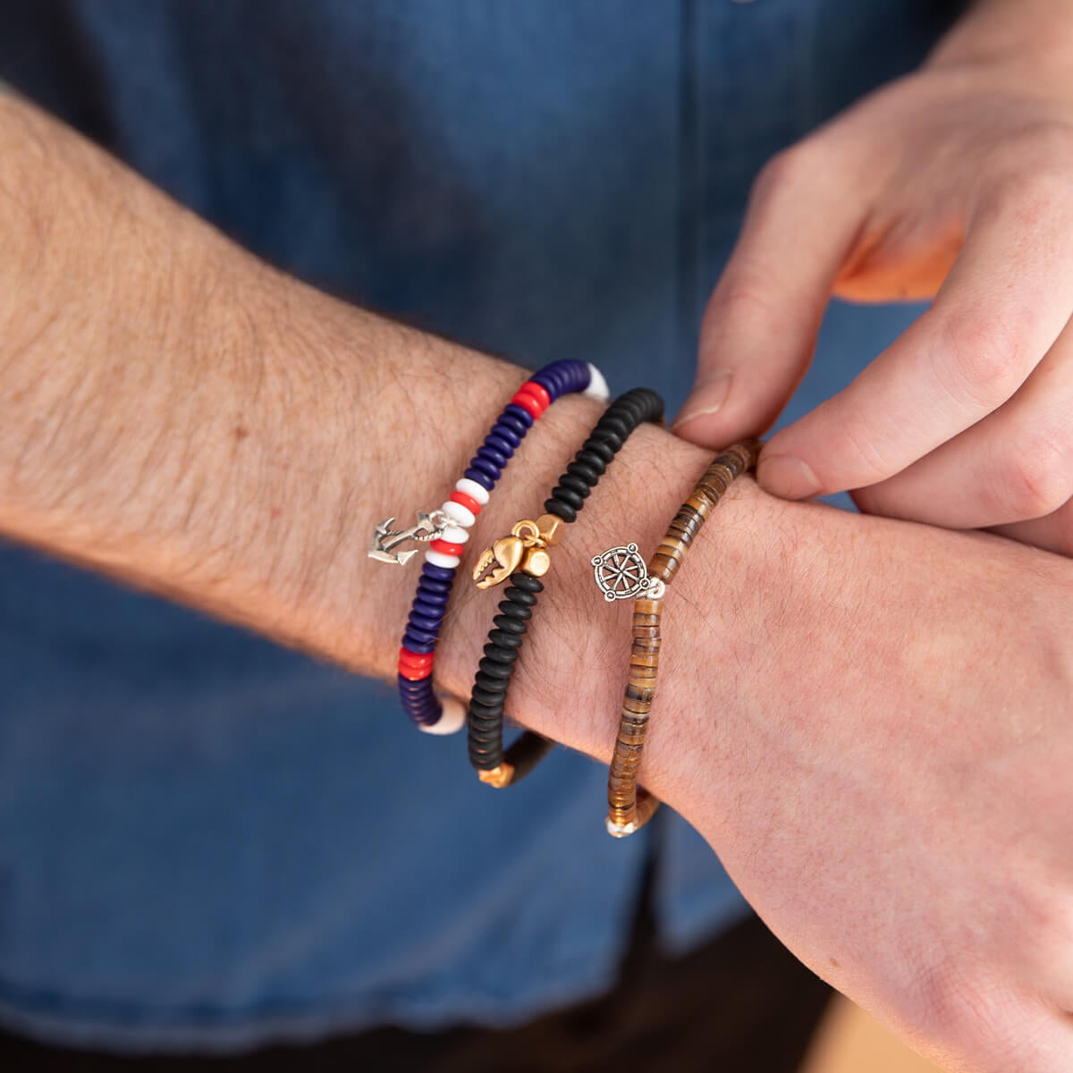 Compass Stretch Bracelet, Men's