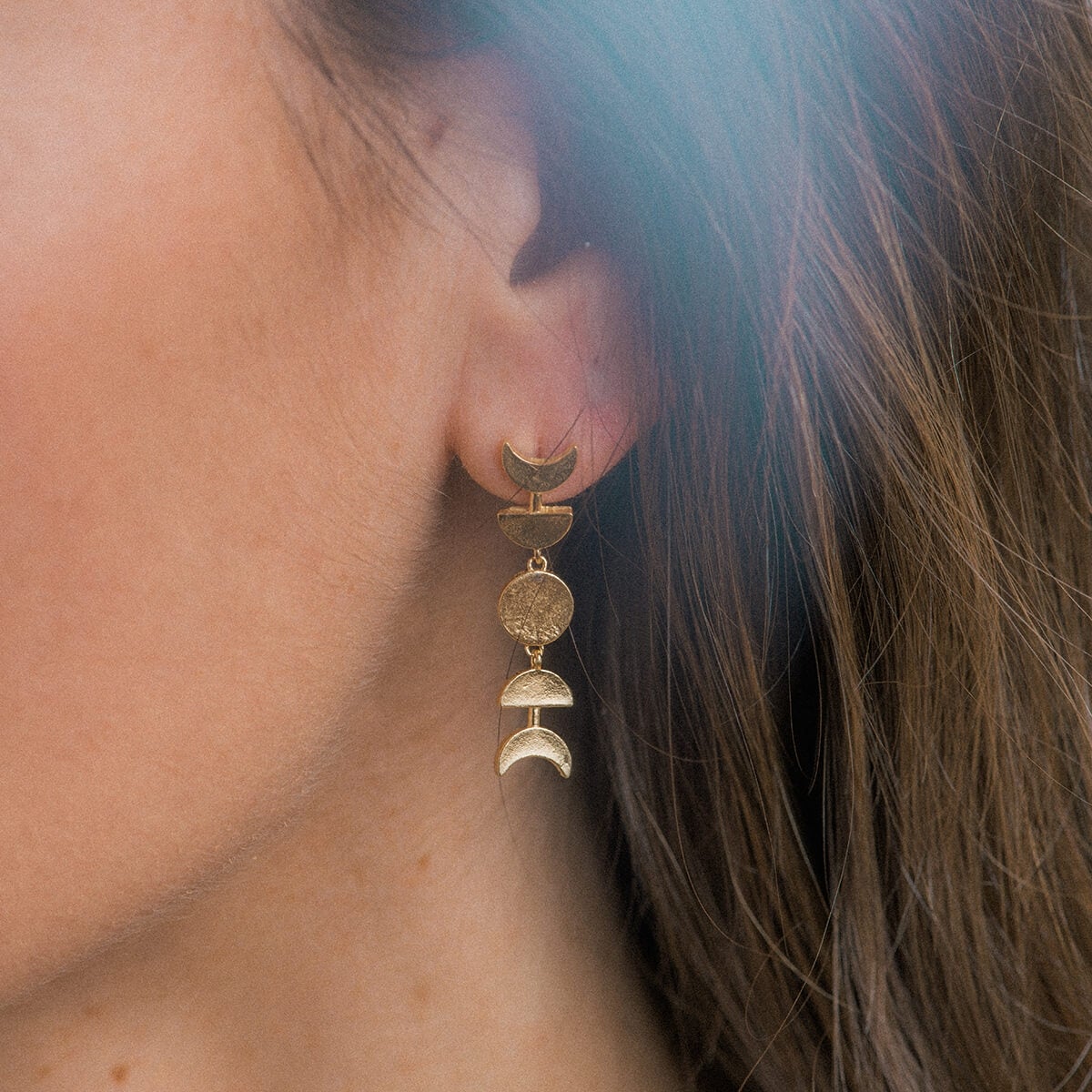 Moon Phase Drop Earrings