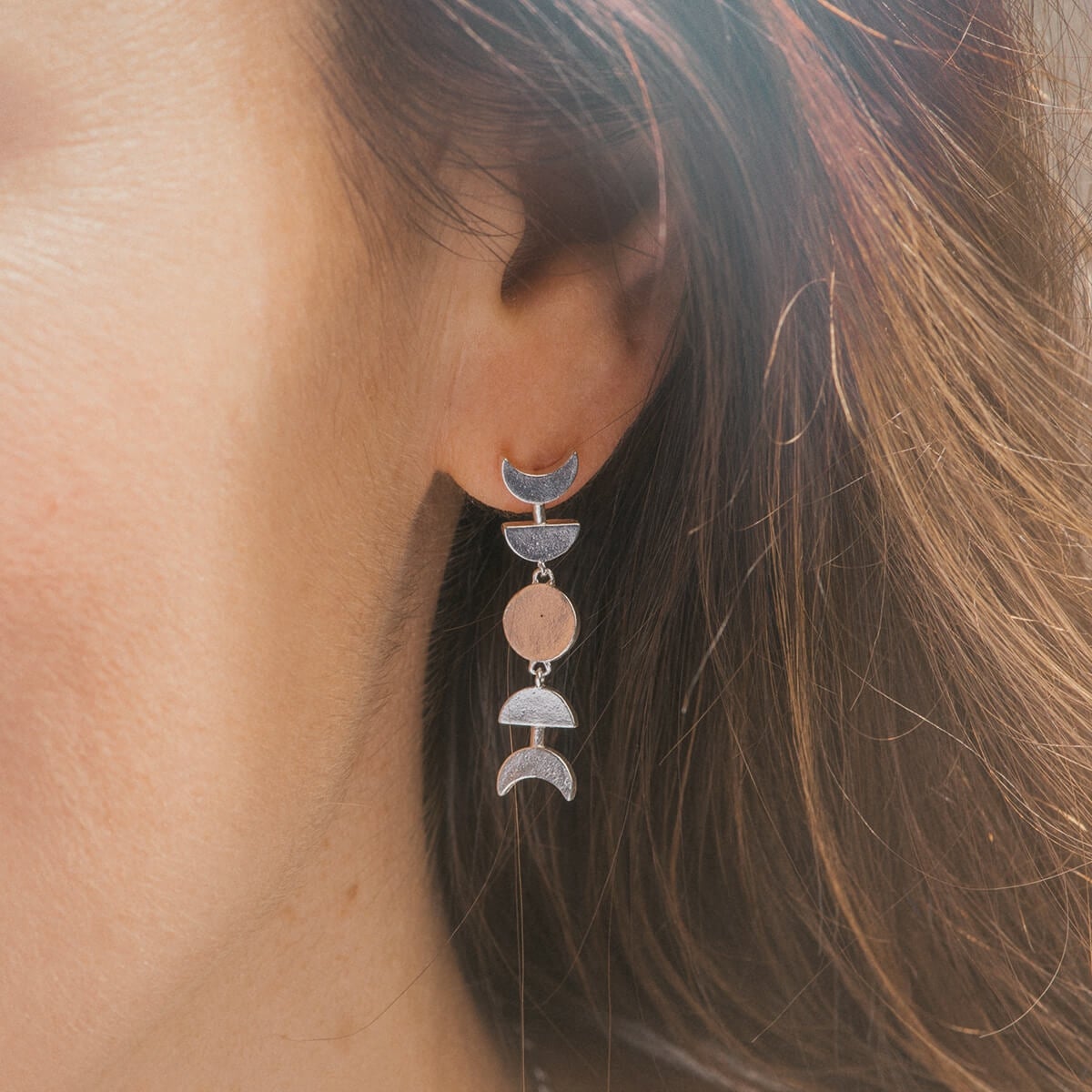 Moon Phase Drop Earrings