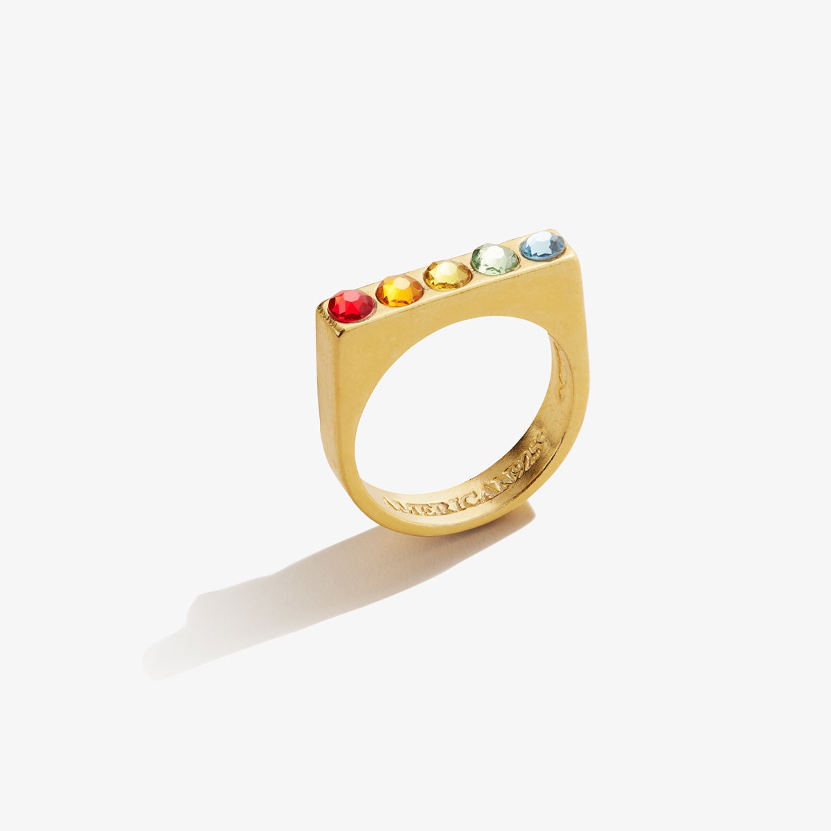 Pavé Rainbow Signet Ring