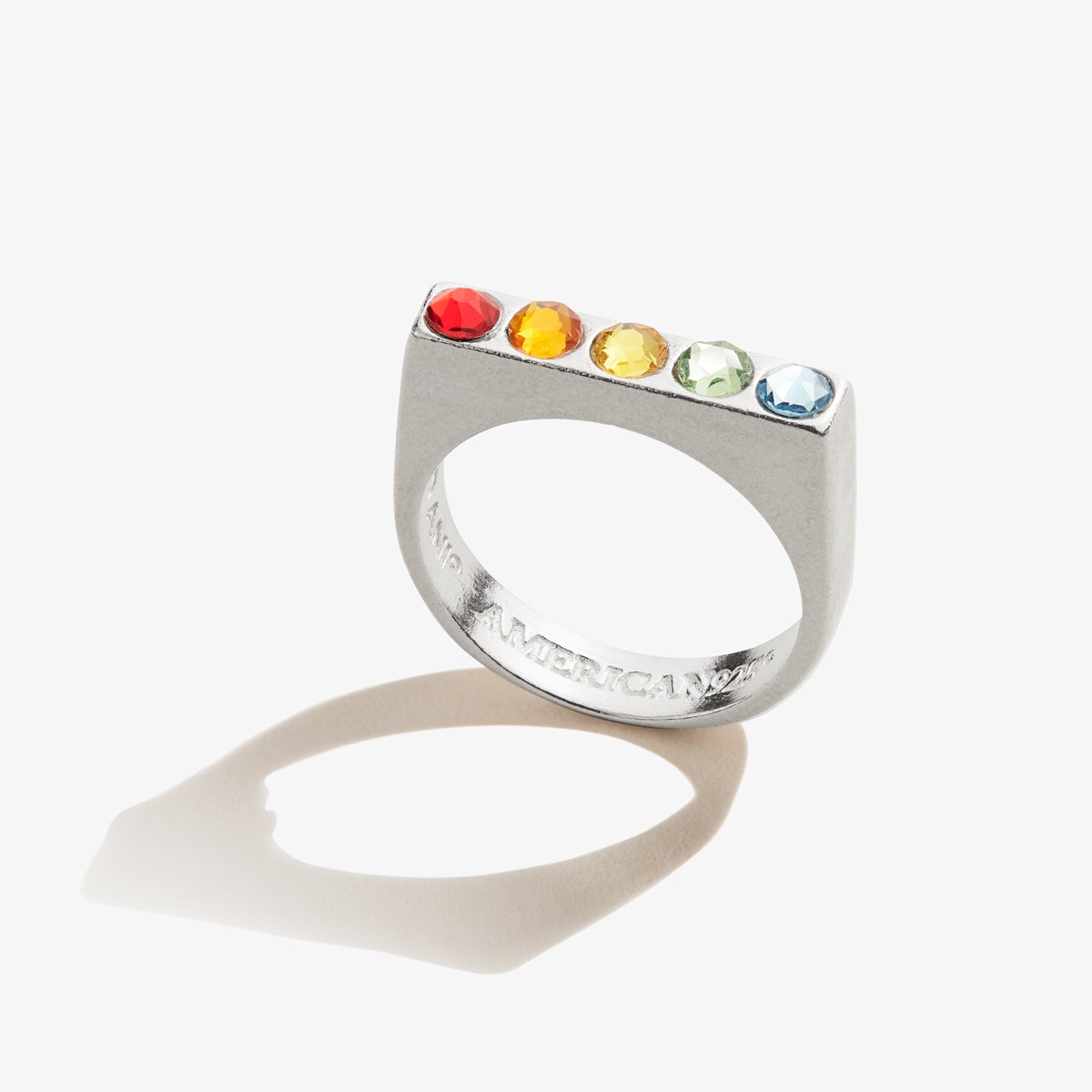 Pavé Rainbow Signet Ring