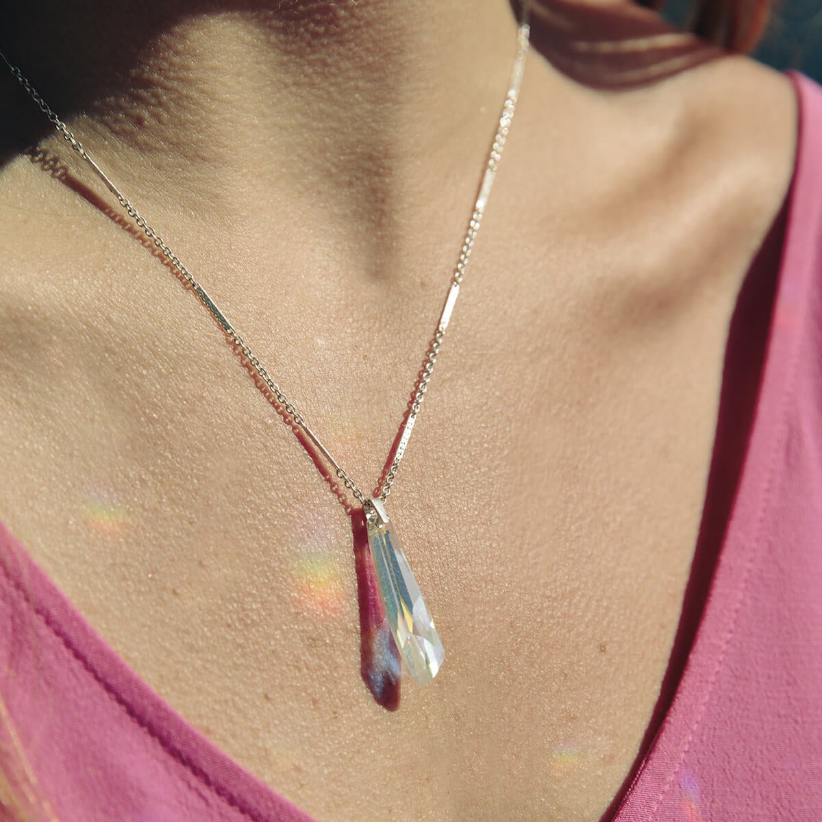 Clear Crystal Pendant Necklace