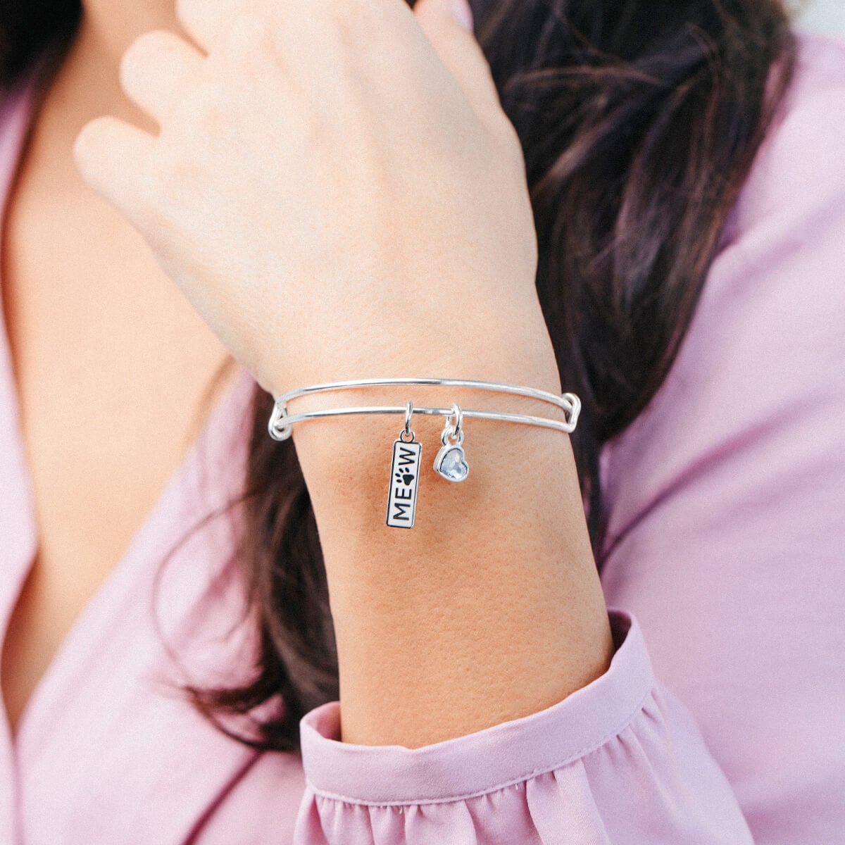 'Meow' Duo Charm Bangle